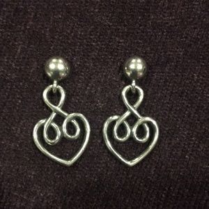 Retired scrolled heart earrings
